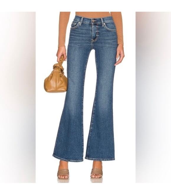 Lovers + Friends Denim - Lover + Friends Revolve River Low Rise Stretch Ultra Flare Jeans Verona 25